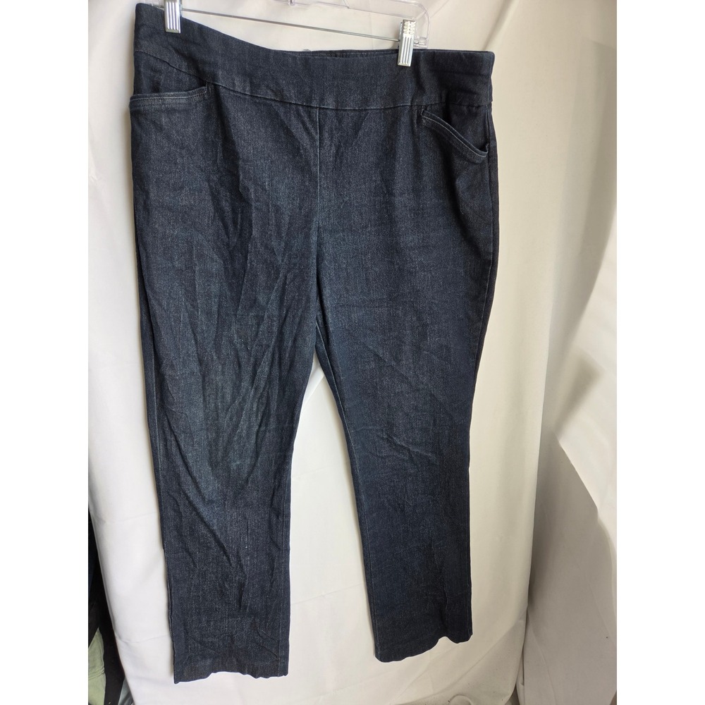 Croft & Barrow Effortless Stretch Pants Womens Dark Blue Indigo Straight